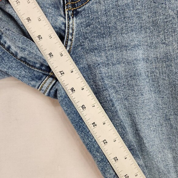 Old Navy OG Straight High Rise Jeans Womens 10 Light Wash Cut Off Hem Denim Blue - Picture 8 of 10